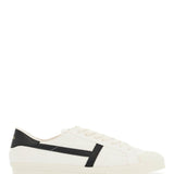 WHITE LOW TOP LEATHER SNEAKERS WITH VELCRO