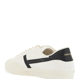 WHITE LOW TOP LEATHER SNEAKERS WITH VELCRO