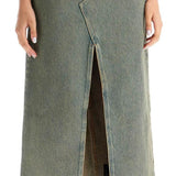 LONG OVERDYED DENIM MAXI SKIRT