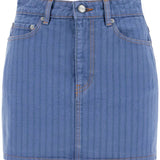 "STRIPED OVERDYED DENIM MINI