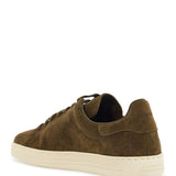 KHAKI SUEDE LOW TOP SNEAKERS WITH RUBBER SOLE