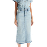 STRETCH DENIM MIDI DRESS IN 8