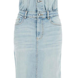 STRETCH DENIM MIDI DRESS IN 8