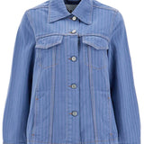 "STRIPED OVERDYED DENIM JACKET