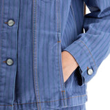 "STRIPED OVERDYED DENIM JACKET