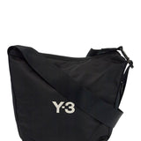 BLACK RECYCLED POLYESTER SACOCHE WITH ADJUSTABLE STRAP