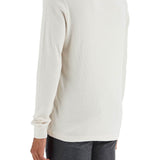 HENLEY T-SHIRT IVORY IN COTTON AND MICROFIBER RIBBED