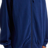 MEN'S BLUE ZIP HOODIE IN COTTON WITH RECYCLED POLYESTER