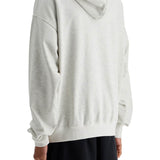 LIGHT GREY COTTON AND RECYCLED POLYESTER HOODIE FOR MEN