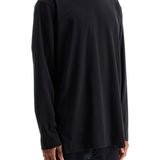 LONG SLEEVE BLACK COTTON T-SHIRT WITH MEN'S GRAPHIC