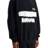 BLACK COTTON SWEATSHIRT WITH TEXT GRAPHIC