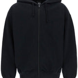 BLACK COTTON ZIP HOODIE