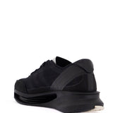 S-GENDO RUN BLACK FABRIC AND LEATHER RUNNING SNEAKERS