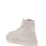 HIGH-TOP PRO MODEL SNEAKERS IN LIGHT GRAY SUEDE WITH VELCRO CLOSURE