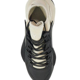 BLACK FABRIC AND LEATHER KAIWA SNEAKERS FOR MEN