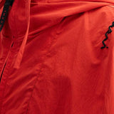 RED HOODED JACKET IN POLYESTER WITH EMBROIDERED LOGO