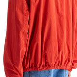 RED HOODED JACKET IN POLYESTER WITH EMBROIDERED LOGO