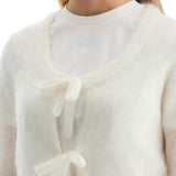 MOHAIR CARDIGAN WITH BOW ACCENTS