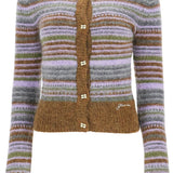 SOFT STRIPED CARDIGAN WITH FLUFFY