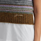 'SOFT STRIPED KNIT VEST WITH A COMFORTABLE