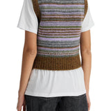 'SOFT STRIPED KNIT VEST WITH A COMFORTABLE