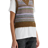 'SOFT STRIPED KNIT VEST WITH A COMFORTABLE