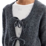 MOHAIR CARDIGAN WITH BOW ACCENTS