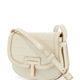 MINI SHOULDER BAG CROCODILE IVORY WITH ADJUSTABLE STRAP