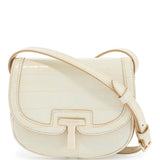 MINI SHOULDER BAG CROCODILE IVORY WITH ADJUSTABLE STRAP