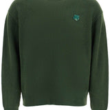 RANGER GREEN WOOL AND VISCOSE SWEATER WITH FOX PATCH