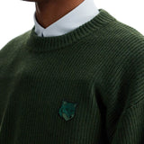 RANGER GREEN WOOL AND VISCOSE SWEATER WITH FOX PATCH