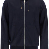 WOOL JERSEY ZIP-UP SWEATSHIRT WITH