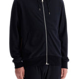 WOOL JERSEY ZIP-UP SWEATSHIRT WITH