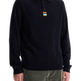 MERINO WOOL POLO-STYLE PULLOVER SWEATER