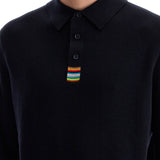 MERINO WOOL POLO-STYLE PULLOVER SWEATER