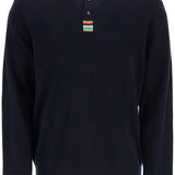 MERINO WOOL POLO-STYLE PULLOVER SWEATER