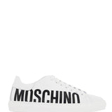 LEATHER SNEAKERS WITH LOGO PRINT