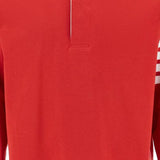 RED COTTON POLO WITH THREE STRIPES