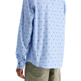 LIGHT BLUE CASUAL COTTON SHIRT WITH PRINT