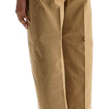 CAMEL COTTON CHINO PANTS WITH TRICOLOR RIBBON