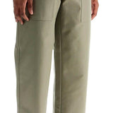 GRAY COTTON WIDE LEG WORK PANTS