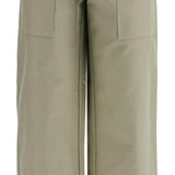 GRAY COTTON WIDE LEG WORK PANTS