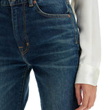 FLARE MID-RISE JEANS WITH