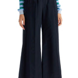 TROPICAL WOOL PALAZZO PANTS FOR