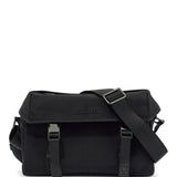 BLACK SHOULDER BAG IN POLYAMIDE WITH SPACIOUS COMPARTMENT