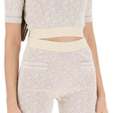 MONOGRAM CROPPED TOP IN LUREX KNIT