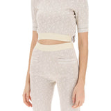 MONOGRAM CROPPED TOP IN LUREX KNIT