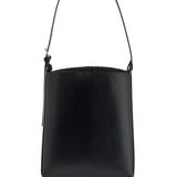 MINIMALIST BLACK LEATHER CROSSBODY BAG WITH ADJUSTABLE STRAP