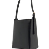 MINIMALIST BLACK LEATHER CROSSBODY BAG WITH ADJUSTABLE STRAP