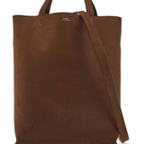 MEDIUM BROWN CALFSKIN BAG WITH REMOVABLE SHOULDER STRAP CABAS MAIKO